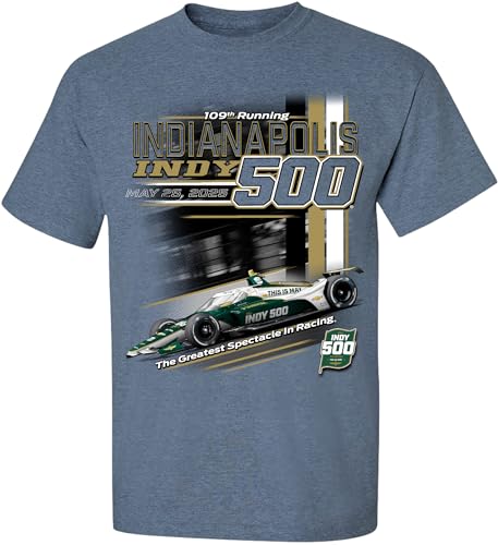 109th Indianapolis IndyCar 2025 Adult 500 Race 5.25.2025 in Motion Blue Tee