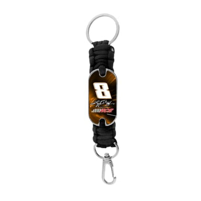 Sparta Pewter Kyle Busch #8 Black Paracord Rope Signature Dog Tag Keychain