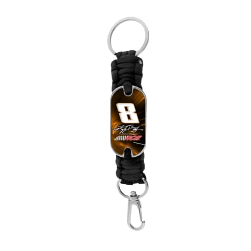 Sparta Pewter Kyle Busch #8 Black Paracord Rope Signature Dog Tag Keychain