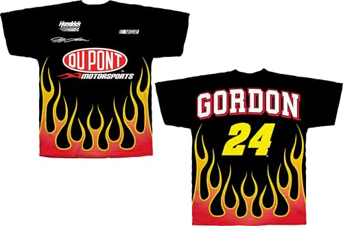 Checkered Flag Sports Jeff Gordon #24 NASCAR Retro Uniform Sublimated Flame Total Print Shirt