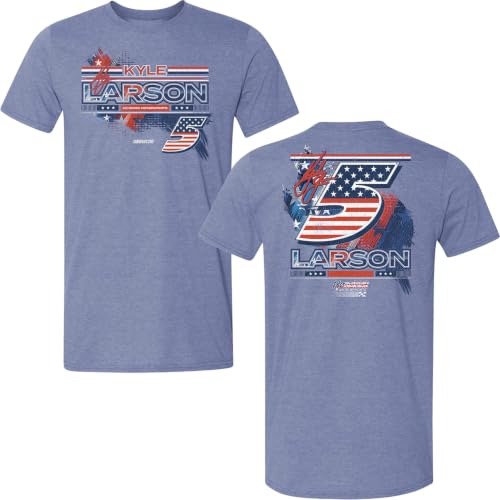 Classic Ink Kyle Larson #5 Car T-Shirt 2-Spot Patriotic Heathered Racing Apparel