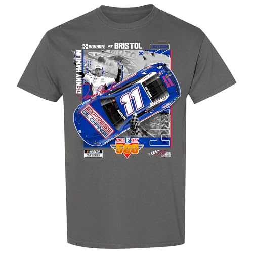 Checkered Flag Sports Denny Hamlin 2024 Bristol Race Win T-Shirt