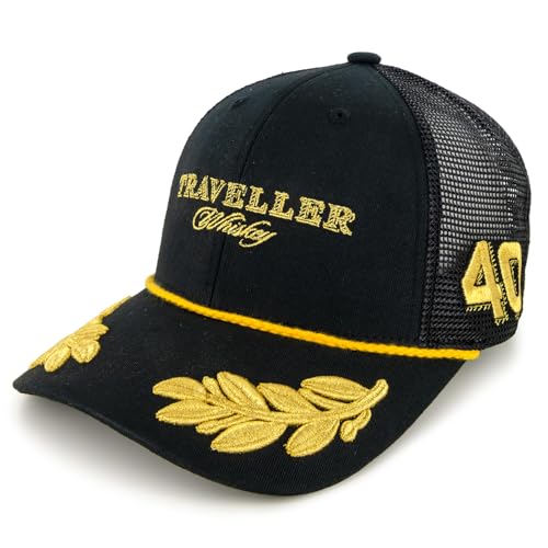 Justin Allgaier 2025 Traveller #40 JR Motorsports Gold Leaf Snapback Mesh Hat Black