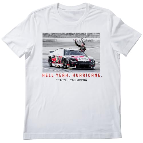 Classic Ink Carson Hocevar 2026 Hell Yeah Hurricane 1st Cup Win Talladega T-Shirt White