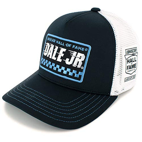 Dale Earnhardt Jr Hall of Fame Class of 2021 Patch Black Front and Bill with White Mesh Snapback Hat/Cap