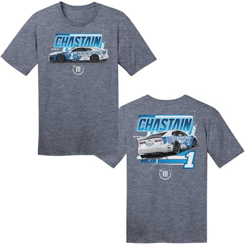 Checkered Flag Sports Ross Chastain #1 NASCAR 2024 Pit Stop Busch 2 Sided Trackhouse Racing T-Shirt