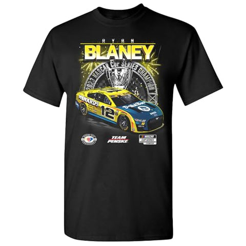 Checkered Flag Sports Ryan Blaney 2023 Official NASCAR Cup Series Champ T-Shirt Black (Medium)