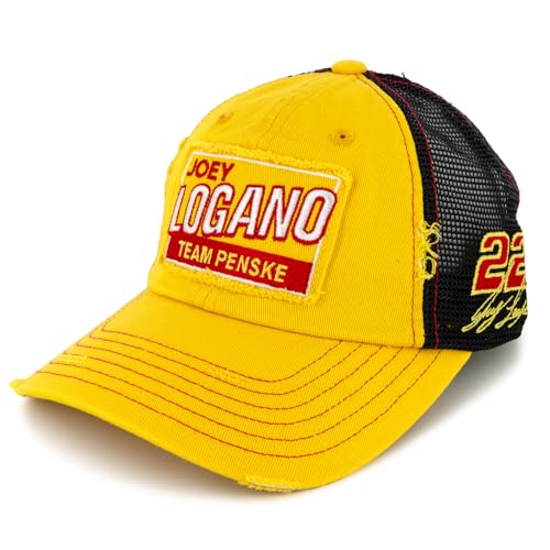 Checkered Flag Sports Joey Logano 2025 Vintage Patch Hat Yellow/Black