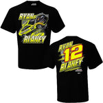 Checkered Flag Sports Ryan Blaney #12 NASCAR 2023 Adult Black Blister 2 Sided T-Shirt
