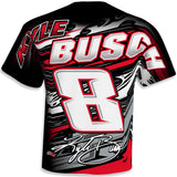 Kyle Busch #8 2023 Sublimated High Bank Total Print White Black Red Shirt