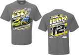Ryan Blaney #12 NASCAR 2023 Adult 2-Sided Official Cup Series Champion Trophy T-Shirt