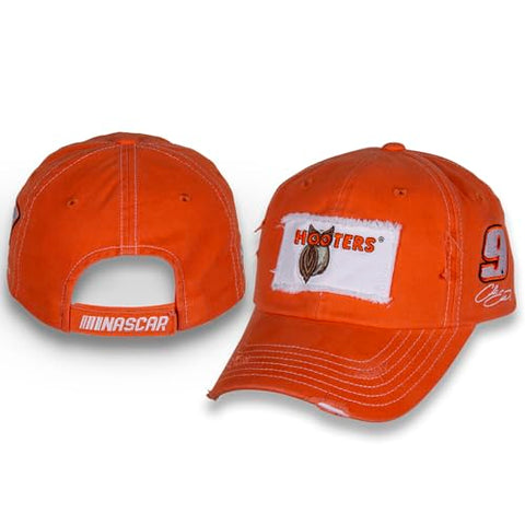 Chase Elliott #9 NASCAR 2024 Hooters Racing Vintage Patch Orange Hat