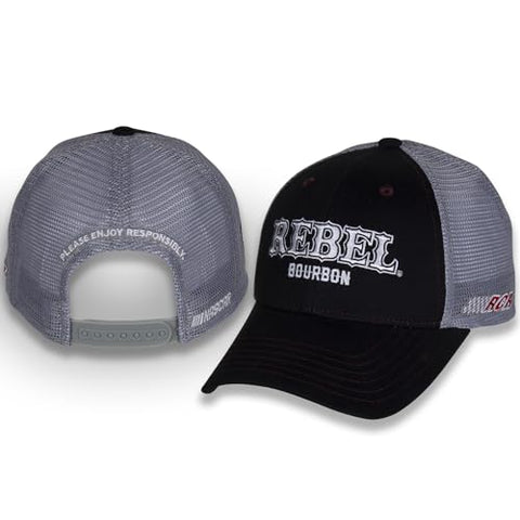 Kyle Busch #8 NASCAR 2024 Rebel Sponsor Black Gray Mesh Racing Snapback Hat