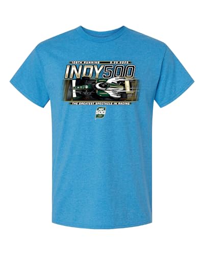 Checkered Flag Sports 109th Indianapolis IndyCar 2025 Adult 500 Race 5.25.2025 Heather Sapphire Logo Tee