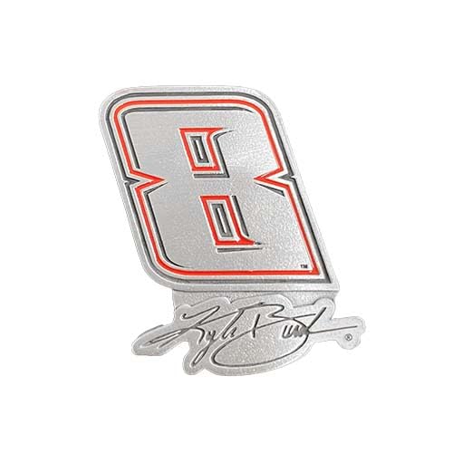 Kyle Busch #8 Red Outlined Silver Pewter Number Signature Magnet