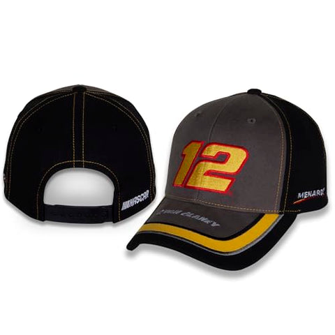 Ryan Blaney #12 NASCAR 2024 Menards Element Snapback Black Gray Racing Snapback Hat