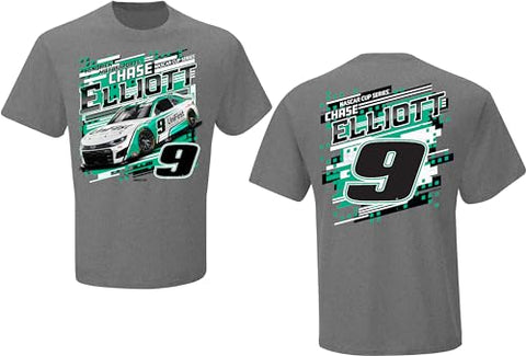 Checkered Flag Sports Chase Elliott #9 NASCAR 2024 UniFirst Draft 2 Sided Gray T-Shirt