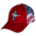 Ford Mustang Racing Hat for Men - Stars and Stripes Patriotic Adjustable Automotive Baseball Cap
