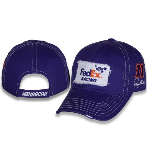 Denny Hamlin #11 NASCAR 2024 FedEx Racing Vintage Patch Stressed Brim ...
