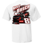 Kyle Busch 2023#8 Nascar Racing Team 2 Sided White T-Shirt