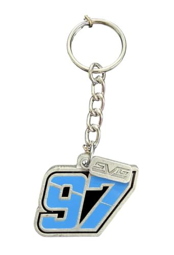 Shane Van Gisbergen #97 Pewter Blue Number SVG Initials Hang Tag Keychain