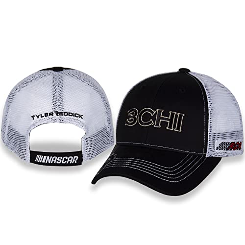 Checkered Flag Sports Tyler Reddick #8 2022 3CHI Sponsor Black White Trucker Mesh Adjustable Hat/Cap