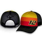 Checkered Flag Sports 2023 Ryan Blaney #12 Foam Hat NASCAR Adjustable Automotive Racing Mesh Baseball Cap Black
