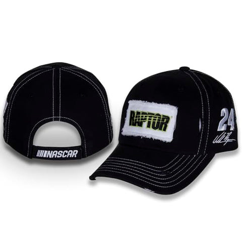 William Byron #24 NASCAR 2024 Raptor Racing Vintage Patch Stressed Brim Black Hat