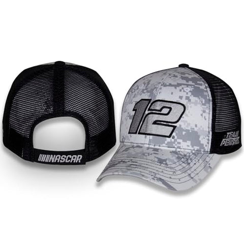 Checkered Flag Sports Ryan Blaney #12 NASCAR 2024 Digital Camo Structured Front Black Mesh Hat