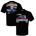 Checkered Flag Kyle Larson 2021 Championship Victory T-Shirt (X-Large) Black