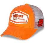 Chase Elliott 2022 Hooters Racing #9 NASCAR Vintage Patch Snapback Orange Hat