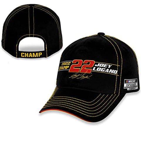 Joey Logano #22 All Black Team Penske 2022 Champ NASCAR Adjustable Hat