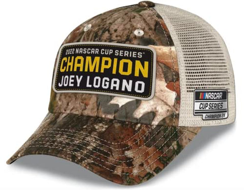 Checkered Flag Sports Joey Logano TrueTimber Camo 2022 Championship Patch Nascar Mesh Hat
